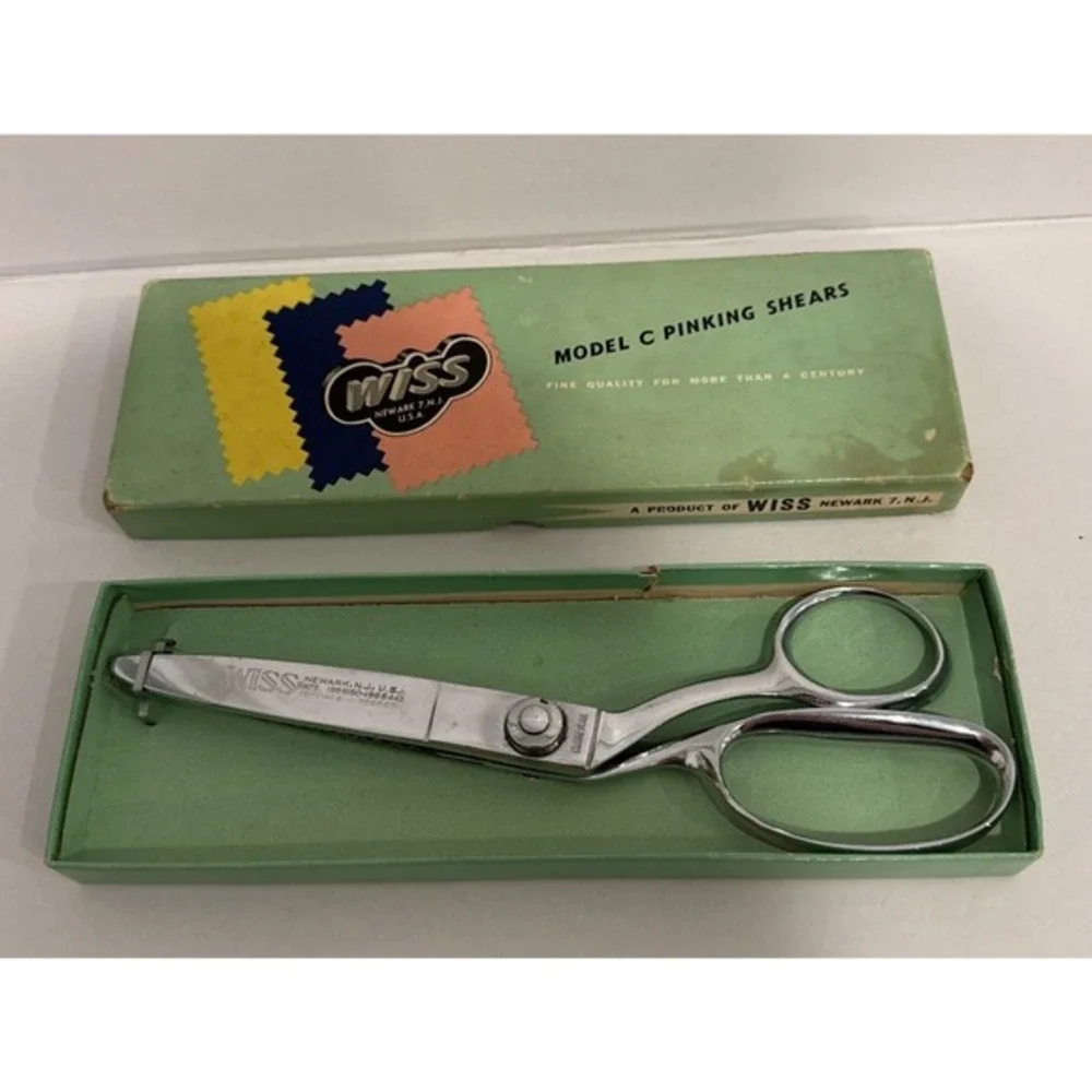 Vintage Wiss Model C Pinking Shears Scissors Made USA Orig.Box Newark New Jersey